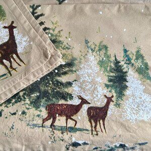 Holiday Table Snow Deer in Forest 4 Place Mats & 4 Napkins